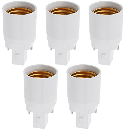 Adaptateur de douille de lampe, douille d'ampoule, 5 pièces, adaptateur de douille G24 vers E26/E27, adaptateur de douille Gx24d à 2 broches, convertisseur de douille G24d vers douille Edison moyenne