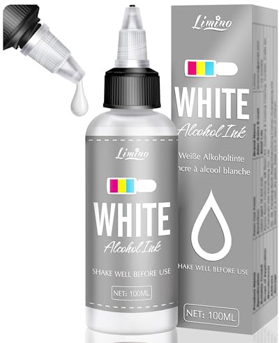 White Alcohol Ink for Epoxy Resin - 100ml Concentrated White Resin Pigment, Alcohol-Based Ink for Epoxy Resin Painting, Petri Dish Making, Resin Art - Epoxy Dye for Coaster, Yupo, Tumbler Making