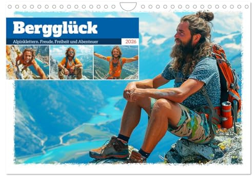 Bergglück. Alpinklettern. Freude, Freiheit und Abenteuer (Wandkalender 2026 DIN A4 quer), CALVENDO Monatskalender: Die Schönheit der alpinen Herausforderungen erleben (CALVENDO Hobbys)
