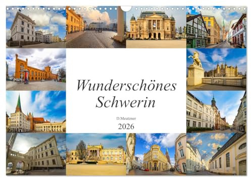 Wunderschönes Schwerin (Wandkalender 2026 DIN A3 quer), CALVENDO Monatskalender: Ein wunderschöner Kalender der einmaligen Stadt Schwerin (CALVENDO Orte)