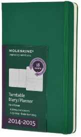 Moleskine Drehbarer Kalender 2014/2015, wöchentlich, Large Hard Cover, oxyd-grün