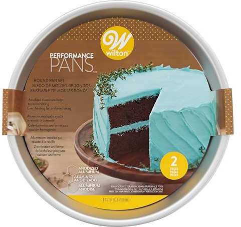 Wilton Performance Cake Pans 2/Pkg-Round 9 x 2-inch, aluminium, Multicoloured, 7.71 x 26.76 x 26.76 cm