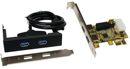 Exsys Eingebaut USB 3.0 Schnittstellenkarte/Adapter PCI-Express Karte mit 2 Externen + 2 Internen Ports