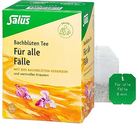Salus - Bachblüten Tee 1x 15 Filterbeutel (30 g) - Für alle Fälle - mit Bio Bachblüten-Essenzen und wertvollen Gewürzen und Früchten - Kräutertee