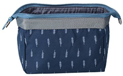 NOVAGO Petite Trousse de Toilette Compacte Pliable, Trousse Maquillage, Pochette cosmétique Style Japonais (Bleu)