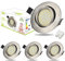 HiBay 4er Set Ultra Flach LED Spot Einbaustrahler 230V 3,5W Edelstahl gebürstet Einbauleuchten Neutralweiß Deckenstrahler 40°Schwenkbar Einbauspots