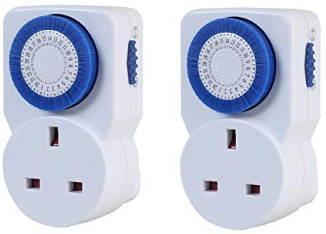 Ex-Pro 7 Day Basic Programmable Mechanical Timer Swtich for Mains Plug - 2 PACK