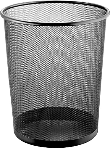 helit H2518595-12 - Papierkorb „the circle network“ 15 Liter, schwarz aus Mesh-Stahl, 12 Stück