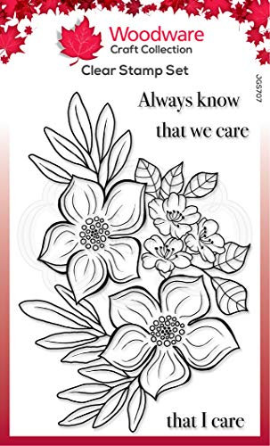 Woodware JGS707 Stamp Jane Gill – Clear Magic Stempel-Set – Blooming Lovely, Photopolymer, durchsichtig, 4 x 6 inches