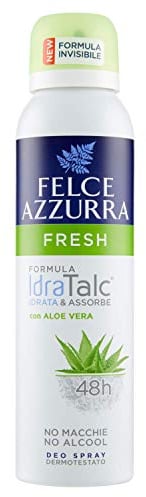 Felce Azzurra - Deodorante Uomo e Donna Fresco Spray, Formula Delicata Innovativa Contro i Cattivi Odori per 48 Ore di Freschezza a Lungo - Deodoranti Extra Profumo senza Alcool, non Macchia, 150 ml