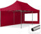 TOOLPORT Faltzelt Faltpavillon Pavillon 3x6m - mit 2 Seitenteilen (Panoramafenster) Premium Dach Partyzelt rot