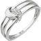 Jobo Damen-Ring aus 14 Karat 585 Weißgold mit 9 Diamanten Größe 60