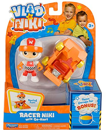 BANDAI Vlad & Niki Play Actionfigur – Racer Niki Figur – bewegliche Actionfigur mit Zubehör, Mehrfarbig, P57556