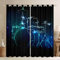 Loussiesd Rock Instrument Fenstervorhang 137x117cm Schlagzeug Blickdichte Vorhänge für Jungen Jugendliche Mann Musik Thema Kreative Fluoreszierende Vorhänge Mode Schlafzimmer Dekor Blau
