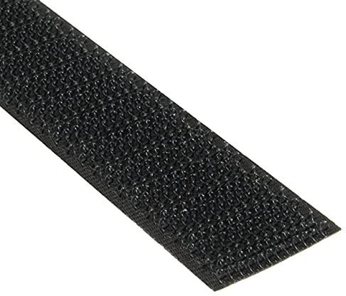 KLEBESHOP24 nastro a strappo adesivo extra forte con adesivo acrilico [SOLO PARTE MASCHIO] / nero, 20 mm x 8 m