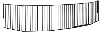 BabyDan Galten XXL, 90-350 cm, Kaminzaun/Treppengitter/Raumteiler/Kaminumrandung, Schwarz, Hergestellt in Dänemark - Kinderschutzgitter/Sicherheitsgitter (Haustiergitter/Hundegitter/Hundespielgehege)