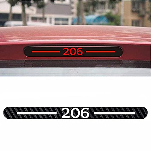 Qirc Auto Kohlefaser Bremslicht Aufkleber Geeignet für Peugeot 206 307, Rot, Neon, Kunststoff, Sticker, Bremslicht Aufkleber