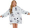 THREE POODLE Felpa Coperta Oversize Donna，Felpa Pile Giganti Coperta con Maniche e Cappuccio, Coperta pile con Maniche, Felpe di Pile Taglia Unica