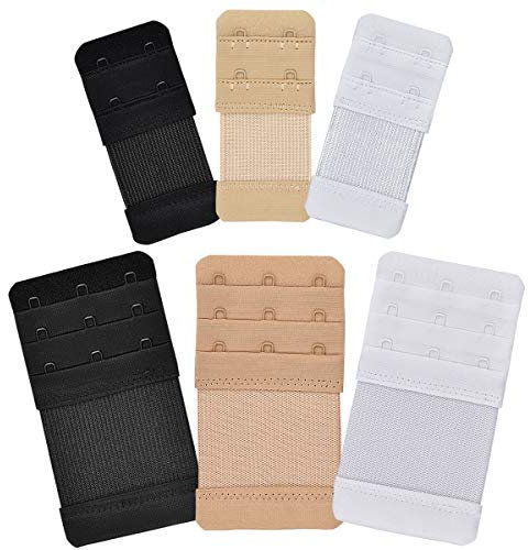 NATUCE 6 Piezas Alargador Sujetador, Extensor Sujetador Sauve, Alargador Dujetador Espalda, Extensores de Sujetador Mujer, Extensión del Sujetador 2 ganchos / 3 ganchos