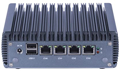 Celeron J4125 Quad Core Firewall Micro Appliance, Mini PC, Nano PC, Router PC with 8G RAM 128G SSD, 4 RJ45 2.5GBE NIC AES-NI Compatible with Pfsense OPNsense