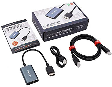 Convertidor compatible con HDMI para PS2 RGB-YPbPr a adaptador de cable HDMI, RGB/Component Switch Video Converter Adaptador para PlayStation 2 Retro Game (negro)