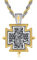 YueYuan Heiliger Peregrine Halskette 925 Sterling Silber Katholische Geschenke Quadratisches Kreuz Vergoldeter Anhänger Religiöser Schmuck Glücksamulett Schutzschmuck für Männer Christian