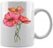 Enredo de melocotón y amapola rosa Taza Blanca De Cerámica Hogar De Oficina De La Taza Del Agua Té Café White Ceramic Mug