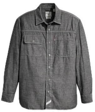 LEVIS Men's LS Auburn Worker Blacks, Riley Chambray, XL