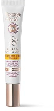 Bottega Verde - Fiore di Porcellana, Contorno Occhi 10 ml, Correttore di Occhiaie Viola e Blu, con Pigmenti Gialli, con Ceramidi vegetali e Fiore di Porcellana, per Tutti i Tipi di Pelle