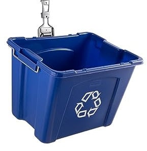 Rubbermaid Garage Fasttrack Recycling Bin Wall Mounted Recycling System Holds up to 50 pounds Blue/Satin Nickel for Home/Garage