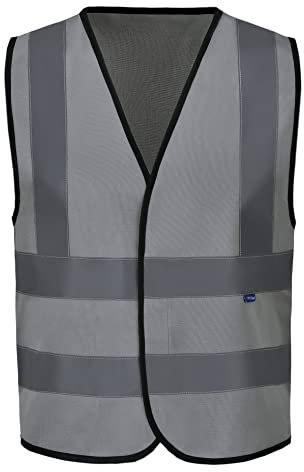 AYKRM Gilet De Signalisation Gilet De SéCurité Gris Haute Visibilité Unisexe