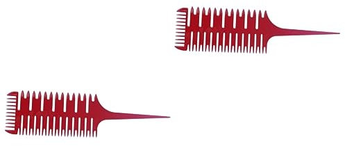 Beavorty 2stücke Seitiger Fischgrätenkamm Zum Färben Und Styling Von Haaren Ergonomisches Design Leicht Und Handlich Für Frauen Und Mädchen Rot