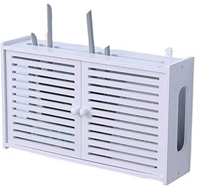 Wandregal-Badezimmerschrank, 2-türiger Wandschrank, Wohnzimmer-TV-Set-Top-Box, Router-Lagerregal