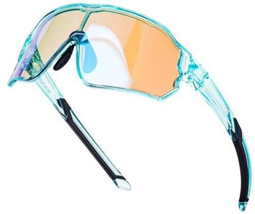 ROCKBROS Selbsttönende Fahrradbrille Sportbrille Jugendliche Sonnenbrille Kinder Radbrille UV400 Schutz Fahrrad 4 Farben mit TR90 Rahmen