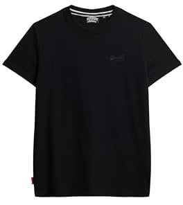 Superdry Men's Essential Logo EMB Tee T-Shirt, Black/Black, XL