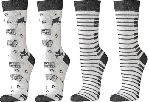 Witzige Socken Funsocken als Geschenkidee oder zum Selbertragen 2er-Bündel Piano 42-47