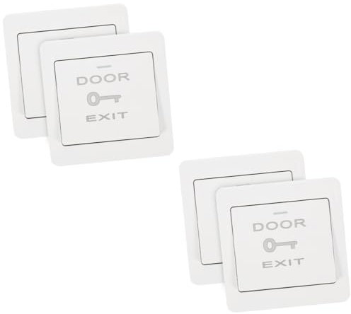 JECOMPRIS 2sets Ring Door Bell Wall Plate Door Access Control System Push to Exit Button Easy Install Wall Panel Cover 2pcs*2
