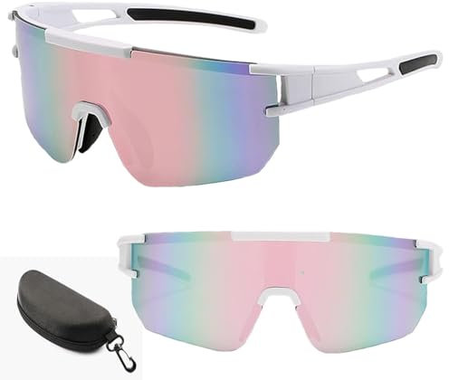 Ricofot Schnelle Brille Rave, 400 UV-Schutz laufbrille Damen, Verfärbung Schnelle Brille Herren, Wiederverwendbar Schnelle Brille Damen, laufbrille Perfekt für Läufer Fischer und Autofahrer