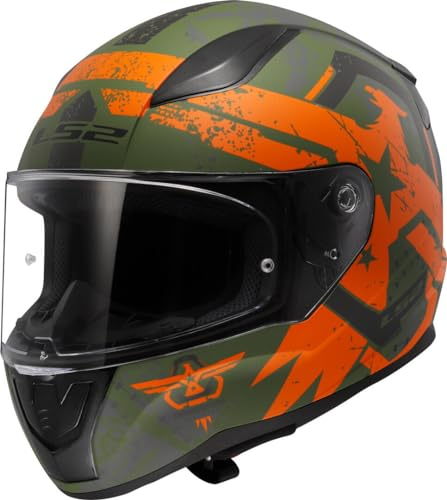 LS2, Integraler Motorradhelm RAPID II THUNDERBIRDS Matt Orange, XL