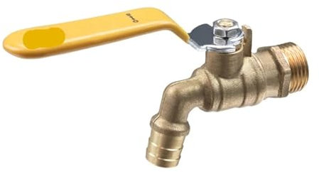 Rubinetto in ottone for irrigazione da giardino esterno Rubinetto DN15 Rubinetto for lavatrice a parete con valvola a sfera filettata BSP (Color : DN15 Yellow)