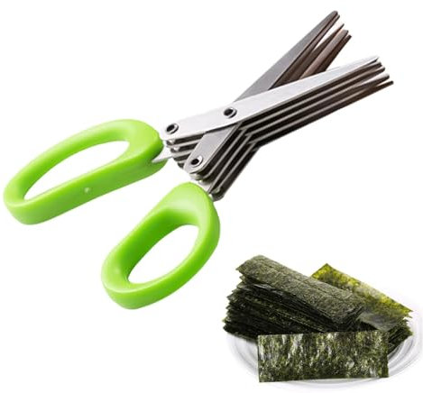 Edelstahl Küchenschere 5 Klingen, Multifunktionales Kräuterscheren, Schwere Küchen-Kräuterschere Lebensmittelschere, Für Schnittlauch,Petersilie,Kräuter, Frühlingszwiebeln,Gemüse,Kräutern Und Mehr