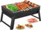 Holzkohlegrill, BBQ Grill, klappbarer tragbarer Smokergrill, Barbecue-Grill, Mini-Grill, Schreibtisch, Tischplatte, Outdoor-Grill für Camping, Picknick, Garten, Strandparty