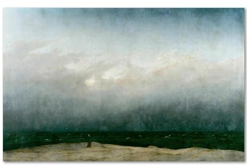 Vintage Der Mönch Am Meer Leinwand Malerei Ozean Möwe Romantik Landschaft Poster Und Drucke Wand Kunst Bild Home Decor 50X70Cm Kein Rahmen