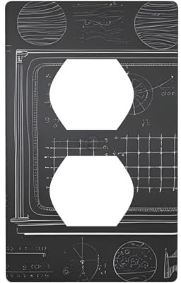 Duplex-Steckdose, dekorative Wandplatte, elektrische Steckdose, Lichtschalter-Abdeckung, Kunst-Blende, Schalterplatte für Heimdekoration, 11,4 x 7 cm, Tafel, mathematisches Muster