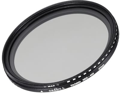 QUARKZMAN Filtro Obiettivo ND2-400 Filtro per Obiettivo a Densità Neutra Variabile Filtro ND Circolare da 67mm Filtro Dimensione Grigi per Obiettivo Fotografico