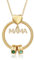 Kette Damen Geschenke für Mama - Personalisierte MAMA Kette mit 1–5 Namen Halskette Schmuck Charms Anhänger für Mutter Tochter Zum Geburtstag Weihnachten Muttertag (Gold-2 Namen 2 Geburtssteine)
