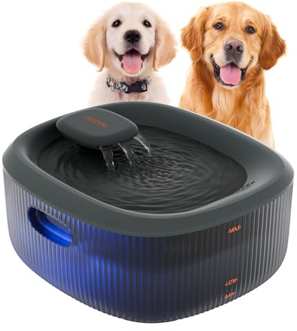 WOPET Fontaine à eau automatique pour chiens de grande taille, 6 l, fontaine à eau automatique pour chien et chat, distributeur d'eau pour animaux de compagnie avec 2 filtres, pompe ultra silencieuse