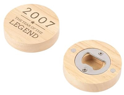 Engraved Magnetic Bottle Opener - Year of The Legend Design | 18th Birthday Gifts for Men Him | Milestone Birthday Keepsake | Beer Gift for Dad Grandad Brother Friends (2007)
