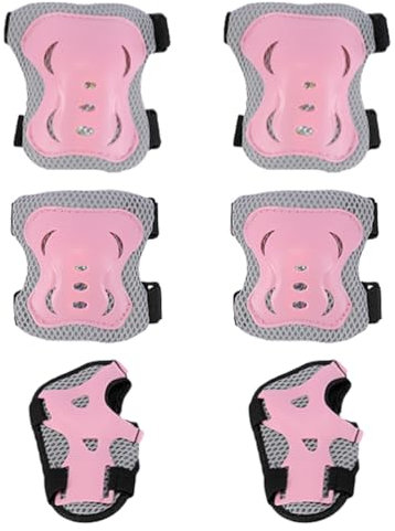 NHQZ Protezione Kit per Bambini, 6 in 1 Ginocchiere Gomitiere Tutore Polso Protezioni Set, Regolabile Attrezzatura Protettiva, Scooter e Rollerblade