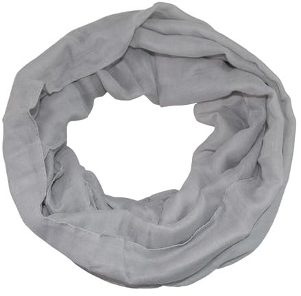 beybey® Basic Damen Loopschal aus Viskose & Baumwolle und in vielen Farben. Perfekte Geschenkidee! (grau)
